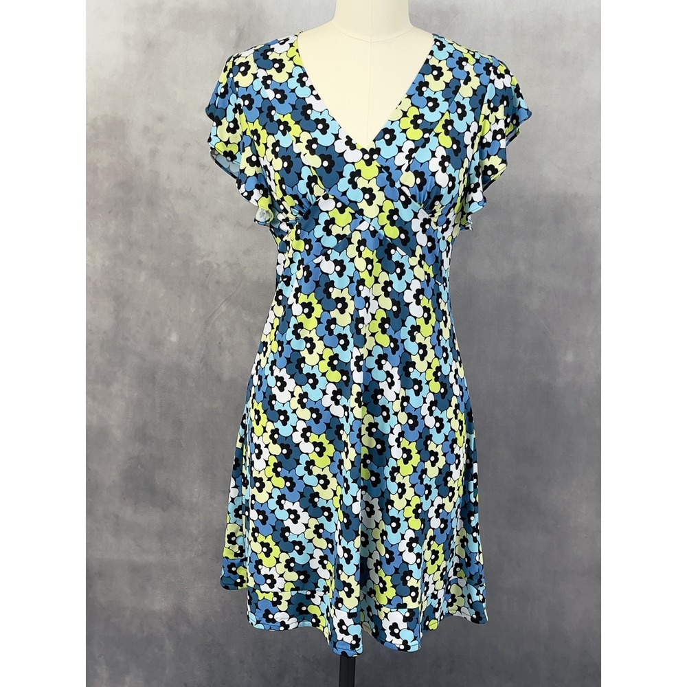 Michael Kors‎ Floral Flutter Sleeve Dress Womens PS Babydoll Stretch Mod Indie